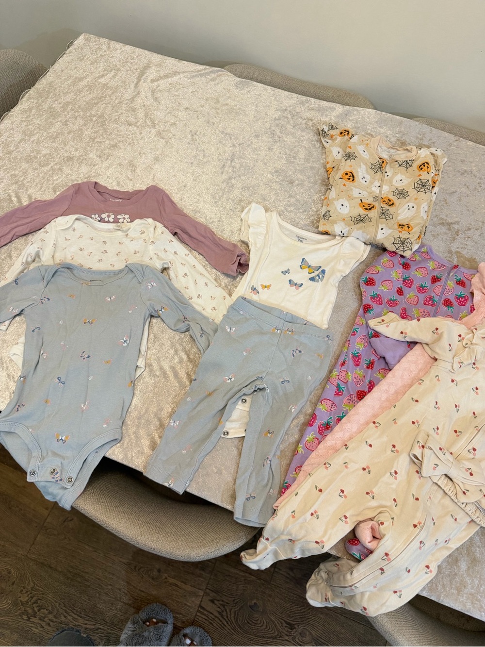 Assorted Baby Girls Pajama Set - Blue, Pink, Cream